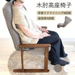 高座椅子 チェア ネクシー アーム 肘付 ハイバック 1P コンパクト 椅子 高さ調節 リクライニング レバー 2本脚 和室 スリム