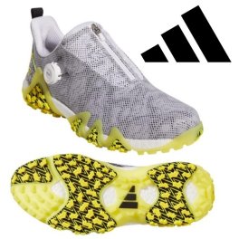 アディダス ゴルフシューズ コードカオス ボア LVL63 フットウェアホワイト/コアブラック/ビームイエロー GX0199 adidas Golf お誕生日祝い お祝い 記念品 お父さん 父の日 彼氏 男性 30代 40代 50代 60代 還暦祝い 敬老の日 人気プレゼント プレゼント