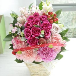 花 フラワーアレンジ 誕生日 花 10本バラのアレンジメント お花 ギフト プレゼント 生花アレンジメント 開店祝い 結婚記念日 女性 誕生日 記念日 お祝い  アレンジ 誕生花 還暦
