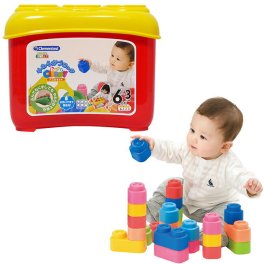 Baby Clemmy ベビークレミー やわらかブロックパズルセット[ベビーにおすすめの玩具 柔らかいブロックのおもちゃ 水洗いできて衛生的 0歳からの知育玩具 ブロック遊びのボックス] 即納