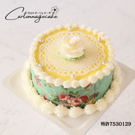 カルトナージケーキ　イエロー(チーズケーキ味）直径12㎝
