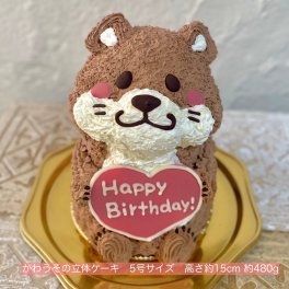 かわうその立体ケーキ 誕生日 可愛い ケーキ かわうそ 立体 動物 女の子 女性 子供 こども 人気 プレゼント センイルケーキ