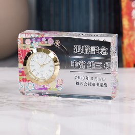 クリスタル時計 DT-1 カラー印刷 名入れ無料　