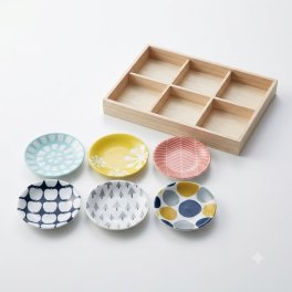 北欧 小皿 6枚セット 木箱入り 北欧デザイン 日本製 陶器 美濃焼