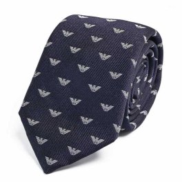 【名入れ無料】エンポリオ アルマーニ EMPORIO ARMANI ネクタイ メンズ 大剣幅7.5cm シルク100% イーグルロゴ ブルーネイビー MADE IN ITALY 340075 3R616 00035 送別会 誕生日 お中元 結婚祝い 結婚式 彼氏 息子 夫 男性 ビジネス 就職祝い 父の日 母の日【スペシャルラッピング660円(別売り)】 ホワイトデー