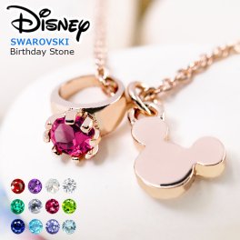 【アクセ箱付】ディズニーネックレス スワロフスキー レディース 女性 キッズ ミッキー SWAROVSKI 24金仕上げ 金属アレルギー対応済 ジュエリー