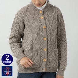 英国製 レディース ケーブル クルーネック カーディガン  JM COOPER   翌日出荷   おしゃれ ブランド 人気 新生活 引越し クリスマス 父の日 バレンタイン  誕生日