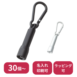 【30個～】 LEDカラビナ付ライト ノベルティ 創立 設立 周年 記念 社名入れ 記念品 会社 祝典 名前入れ 名入り 名前入り ネーム入り オリジナル ロゴ入り 文字入り