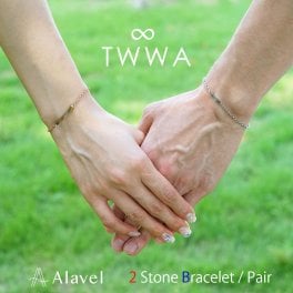 【つけっぱなしok】私達の2つの誕生石を身に着ける シンプル チェーン ブレスレット 2ストーン TWWA インフィニティ 刻印無料 ペア販売 オーダーメイド アレルギー フリー ステンレス 名入れ カップル ギフト 記念日 レディース メンズ ペア お揃い ペアブレスレット ペアアクセサリー Alavel ブランド エラベル 恋人 デート  記念 推し活 大人 秋 冬 クリスマス