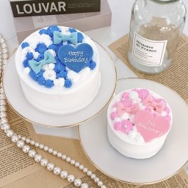 【選べる10色】ハートチョコプレート付き リボントッピングケーキ【メッセージ】【センイルケーキ】【記念日に】3号4号5号6号