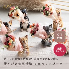 置くだけ空気清浄 ミニペットブーケ プレゼント ギフト 癒しグッズ 猫グッズ 猫好き 義母 花束 花 造花 動物 オブジェ 置物 雑貨 飾り 猫 ねこ ネコ いぬ イヌ 犬 ウサギ 誕生日 結婚祝い おしゃれ ラッピング 義母 60代 50代 花束 花 誕生日 結婚祝い CTミニョンブーケ 即日発送 ザワウ 父の日 2026 プレゼント