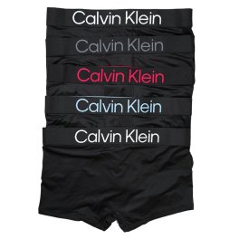 カルバンクライン：BOLD LOGO ローライズボクサーパンツ 5PK (W：ホワイト／タービュランス／ペチュニアピンク／ブルー)[ボクサーパンツ/ 男性下着/ メンズインナー/人気ブランド/おすすめギフト/誕生日プレゼント/メンズファッション]