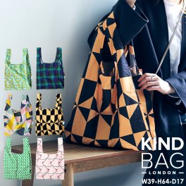 公式 KIND BAG カインドバッグ ミディアムサイズ エコバッグ ギンガム チェック バナナ シンプル 折りたたみ コンパクト レジ袋 洗える ナイロントートバッグ 買い物袋 おしゃれ マチ付き 大容量 ショッピングバッグ エコ サスティナブル