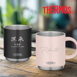 【名入れ 無料】L1 サーモス ステンレス マグカップ THERMOS JDS-351《ネーム》(ステンレスマグ マグ タンブラー 名入れ 真空断熱マグカップ 保温 保冷 コーヒー 紅茶 ギフト 誕生日 プレゼント 記念品 お祝い 名前入り おしゃれ かわいい 北欧 350ml)