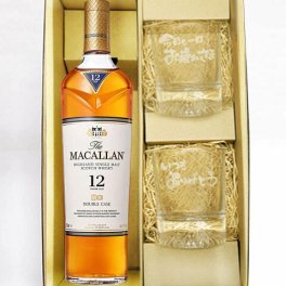 ★ 送料無料 ★ ザ・マッカラン ダブルカスク 12年 700ml + メッセージ入りロックグラス２個セット【 7011 】【 ハロウィン 贈り物 ギフト プレゼント 誕生日 結婚のお祝い 】