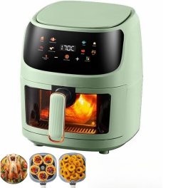 ノーオイルフライヤ 大容量 8L 2カラー スマート家電 8種類 プリセットメニュー 脂質 80％ カット ヘルシー 料理 ダイエット 健康 揚げ物 焼き物 蒸し料理 超高速空気循環 天ぷら フライドポテト 新発売 新商品