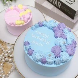 【選べる10色から2色】フラワームーンセンイルケーキ【メッセージ】【記念日に】【パステルカラー】4号5号6号