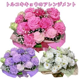 トルコキキョウ アレンジメント かすみ草 カスミ かすみ草のブーケトルコバースデーフラワー 誕生花を使った 誕生花の生花ブーケ 誕生日プレゼント 女性 母 祖母 義母 男性 父 花 誕生日 お祝い フラワー ギフト お誕生日 お花 祝い 還暦祝い