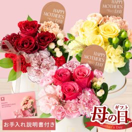 【送料無料】バラとカーネーションの母の日アレンジメント 花束 お花 フラワー 生花 お母さん 義母 母親 40代 50代 60代 70代 プレゼント ギフト 