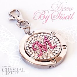 【名入れ】バッグハンガー★スワロフスキーラインストーンイニシャル入りオリジナルデコバックハンガー☆ラウンドキーホルダータイプ キラキラデコ小物