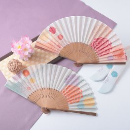 【手書き名入れ無料】 扇子 女性 レディース 紙箱入り 送料無料 扇子袋セット 舞菊 母の日 敬老の日 誕生日 名前入り プレゼント by 結納屋 長生堂