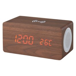 【ギフト対応無料】ブルートゥーススピーカー ワイヤレス充電機能付クロック (6183-23) ※送料無料(北海道・沖縄は除く)