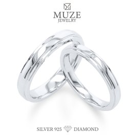 ダイヤモンド ペアリング ダイヤ 結婚指輪 MUZE JEWELRY マリッジリング 指輪 シルバー925プラチナ仕上げ カップル リング ペア プラチナ仕上げ SV925 プロポーズ サプライズ  記念 made in japan 刻印 名入れ