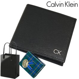 カルバンクライン Calvin Klein 二つ折り財布 ショートウォレット レザー ブラック スキミング防止機能付き 31CK130008 バレンタイン ホワイトデー クリスマス 結婚記念日 還暦祝い 入学 卒業 入社祝い 退職 プレゼント ギフト 贈り物 恋人 夫婦 父の日 母の日 敬老の日