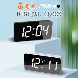 電波時計 卓上 おしゃれ 目覚まし時計 電波 デジタル時計 常時点灯  置き時計 調光 置き時計 デジタル 静音 文字大きい 置時計 シンプル モダン 白 黒 ホワイト ブラック