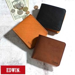 EDWIN 日本製 栃木レザー 二つ折り財布