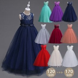 ドレス 発表会 結婚式 フォーマル 子供ドレス 女の子 キッズ ワンピース キッズドレス 七五三 子どもドレス 子供服 フラワーガール パーティードレス 上質 ジュニアドレス  ロング ロングドレス ピンク 白 赤 紫 グレー 紺 120 130 140 150 160 170