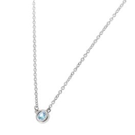 ティファニー TIFFANY&CO. エルサ・ペレッティ カラー バイ ザ ヤード アクアマリン ペンダント ネックレス 0.13ct 16in 32535569 60017926 SILVER シルバー＋ライトブルー系