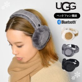 イヤーマフ ヘッドフォン UGG アグ 103267 レディース シープスキンイヤーマフ ワイヤレスヘッドホン Bluetooth 耳当て 耳あて 防寒 耐水 ボア ファー 天然皮革 おしゃれ かわいい シンプル ブラック チェスナット ブランド 女性 誕生日 クリスマス プレゼント ギフト