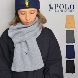 マフラー POLO RALPH LAUREN ポロ ラルフローレン ニットマフラー レディース メンズ おしゃれ ウール シンプル ケーブル編み ブランド ポニー 刺繍 ブラック グレー ネイビー キャメル ホワイトデー プレゼント ギフト クリスマス 防寒 通勤 通学 無地 秋冬 ワンポイント