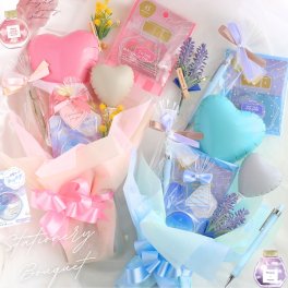 コスメ 文具セット 小学生 女の子 ミニステショブーケ 花束　かわいい おしゃれ 風船 ふうせん フラワーギフト 発表会 お祝い 女子 高学年 低学年 子供 パーティ お返し 贈り物 ギフト 文房具 サプライズ 誕生日 プレゼント ピアノ発表会 ダンス発表会 バレエ発表会