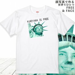 敬老の日 顔写真で作る 自由の笑顔 tシャツ ホワイト 白 ［オリジナル Tシャツ 面白いtシャツ 面白tシャツ おもしろtシャツ オーダーメイド おもしろい ギフト 誕生日プレゼント ウケる メンズ レディース キッズ  お揃い ペア 名入れ 名前入れ 写真入り 写真プリント ］(gift)
