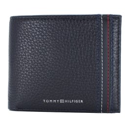 トミーヒルフィーガ　TOMMY HILFIGER　二つ折り財布　AM0AM14233 BDS　ブラック　レザー　TH CENTRAL CC AND COIN　ティーエイチ セントラル クレジットカード アンド コイン　ヨーロッパライン