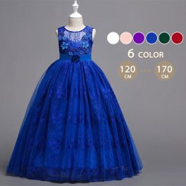 子供ドレス 結婚式 プリンセス 発表会  かわいい ロング パーティー 七五三 ピンク グレー 白 ピンク 紫 緑 青 赤 120 130 140 150 160 170