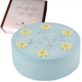 センイルケーキ パステル ブルー クリームケーキ 4号 13.5cm 2～4人分 約285g 【選べる付属品： バースデー 飾り クリスマス 飾り】 お誕生日ケーキ 誕生日 ホールケーキ 苺 苺ケーキ