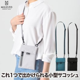ミレスト サコッシュ レディース 【選べる特典付】 サコッシュバッグ モバイル 薄型 軽量 ミニ 多用途 スマホバッグ ポーチ おしゃれ 手持ち カードポケット 斜め掛け 収納 防水 防滴 強撥水 耐水 軽い 旅行 かわいい シンプル プレゼント 新生活 リキッド MILESTO LIKID