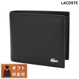 ラコステ ブランド 二つ折り財布 メンズ LACOSTE NH1112 000 小銭入れ付 ブラック ワニロゴ おしゃれ プレゼント ギフト