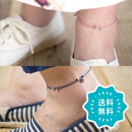 アンクレット ペア つけっぱなし 日本製 2点セット ゴールド シルバー 14色 金属アレルギー 対応 ハンドメイド 誕生日 プレゼント 彼氏 彼女 結婚記念日
