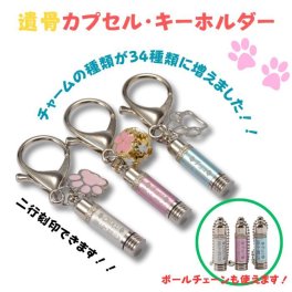 【刻印無料】遺骨カプセル 遺骨キーホルダー 選べるチャーム付き メモリアルキーホルダー 遺灰 分骨 納骨 遺骨入れ 形見 手元供養用 ステンレス 犬 猫
