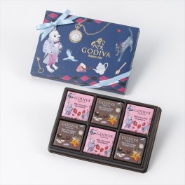 GODIVA ゴディバ チョコレート アリスのティーパーティ カレ アソートメント（6枚入）プチギフト お誕生日 バレンタイン 自分へのご褒美