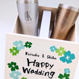 人気商品【ペアメタルサーモタンブラー】名入れ｜オリジナル木箱入り｜両親｜結婚プレゼント タンブラー