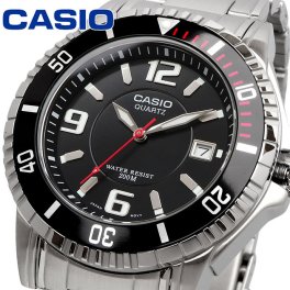 CASIO 腕時計 カシオ 時計 ウォッチ チープカシオ チプカシ シンプル 逆輸入モデル クォーツ 200M ステンレスバンド ブラック MTD-1053D-1AV [並行輸入品]