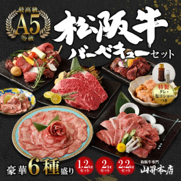 【A5等級】松阪牛 バーベキューセット 6種 【1.2kg】【2kg】【2.2kg】 ギフト 贈り物 人気 高級 和牛 焼肉 焼き肉 牛肉 霜降り 万能旨ダレ 熨斗対応可 国産和牛 ギフト箱 のし 内祝い 御祝 お誕生日 出産祝 母の日 お中元 父の日 お歳暮