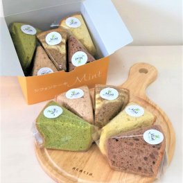 おすすめさんかくシフォン5個セット★Ｍｉｎｔの味が一度に楽しめる、可愛いさんかくシフォンの 5個セット！