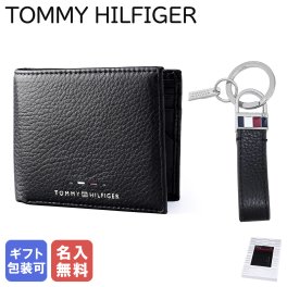 【名入れ無料】高品質ヨーロッパ輸入モデル トミーヒルフィガー TOMMY HILFIGER 二つ折り財布 小銭入れなし キーリング ギフトセット メンズ ブラック AM0AM12788 BDS BLACK ウォレット 折財布 送別会 誕生日 結婚祝い 結婚式 彼氏 息子 夫 男性 名刺入れ 高級 父の日 母の日【スペシャルラッピング660円(別売り)】 即日発送 彼氏 財布 ホワイトデー