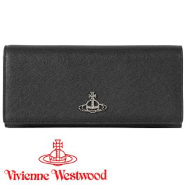 ヴィヴィアンウエストウッド 財布 ヴィヴィアン Vivienne Westwood 長財布 レディース メンズ ブラック 51120005 SAFFIANO BLACK 【ラッピング無料 誕生日 お祝い プレゼント ギフト 贈り物】